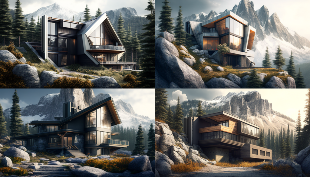 How to make a photo-realistic modern house in the mountains with MidJourney  - Prompt Hero.Ai