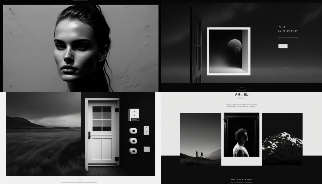 How to make a minimalist black and white website design in MidJourney ...