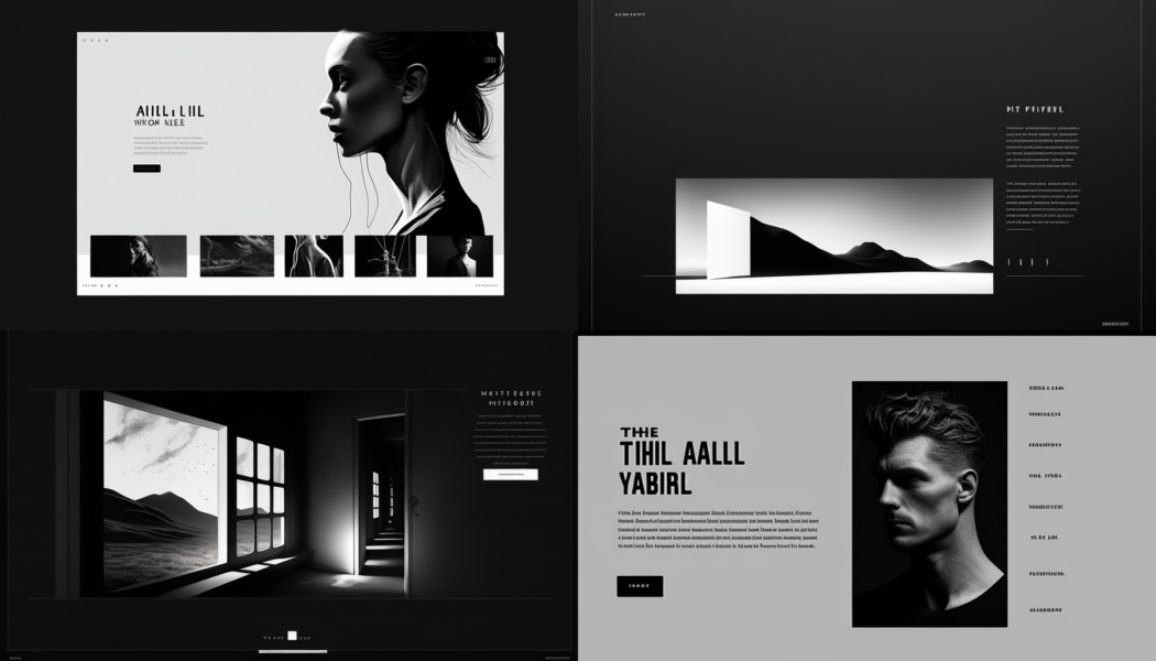 How to make a minimalist black and white website design in MidJourney ...
