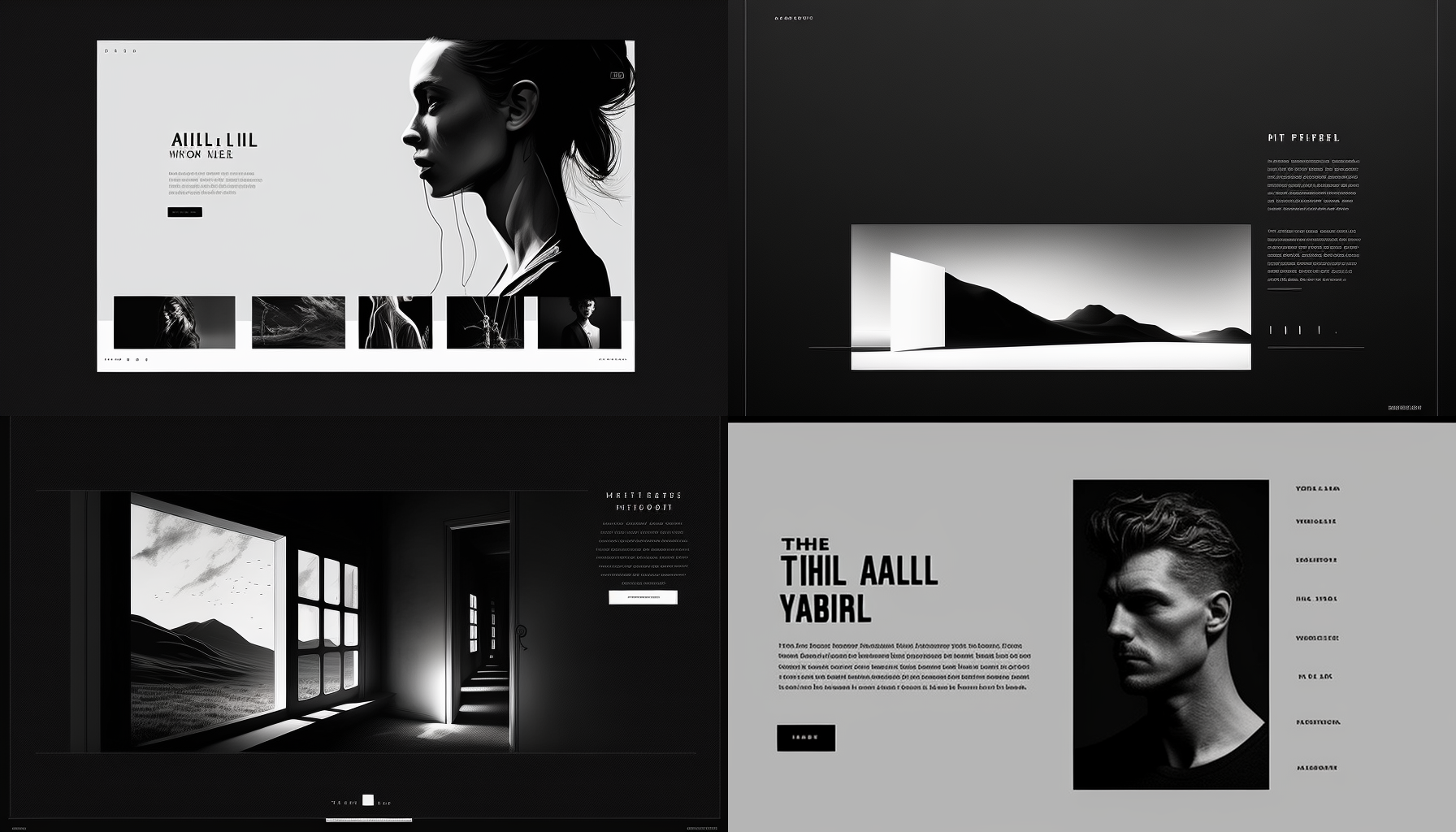 How to make a minimalist black and white website design in MidJourney ...