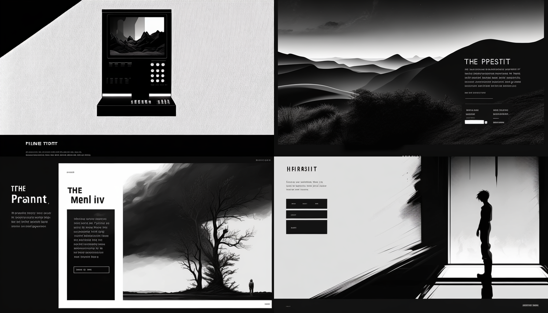 How to make a minimalist black and white website design in MidJourney ...