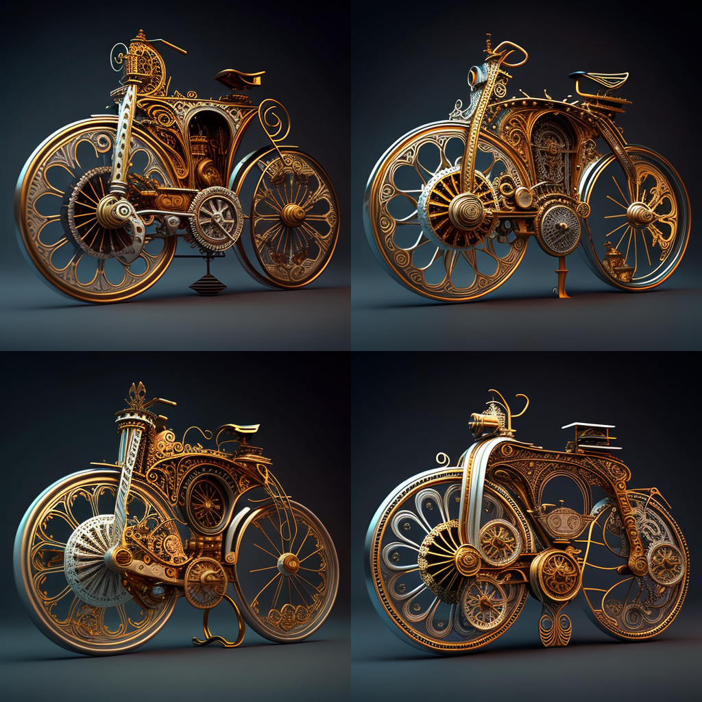How to make a bicycle time machine in MidJourney Prompt Hero.Ai