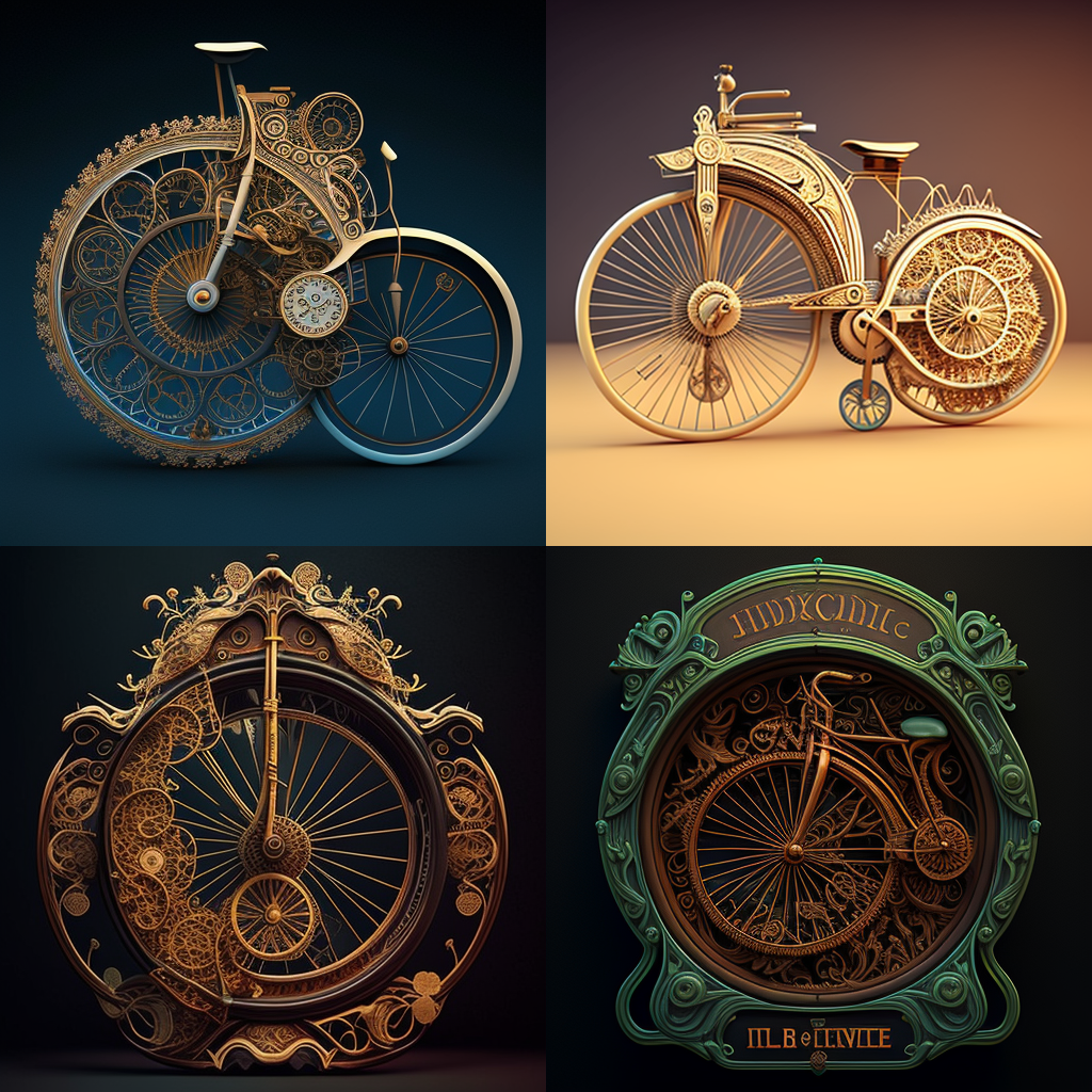 How to make a bicycle time machine in MidJourney Prompt Hero.Ai