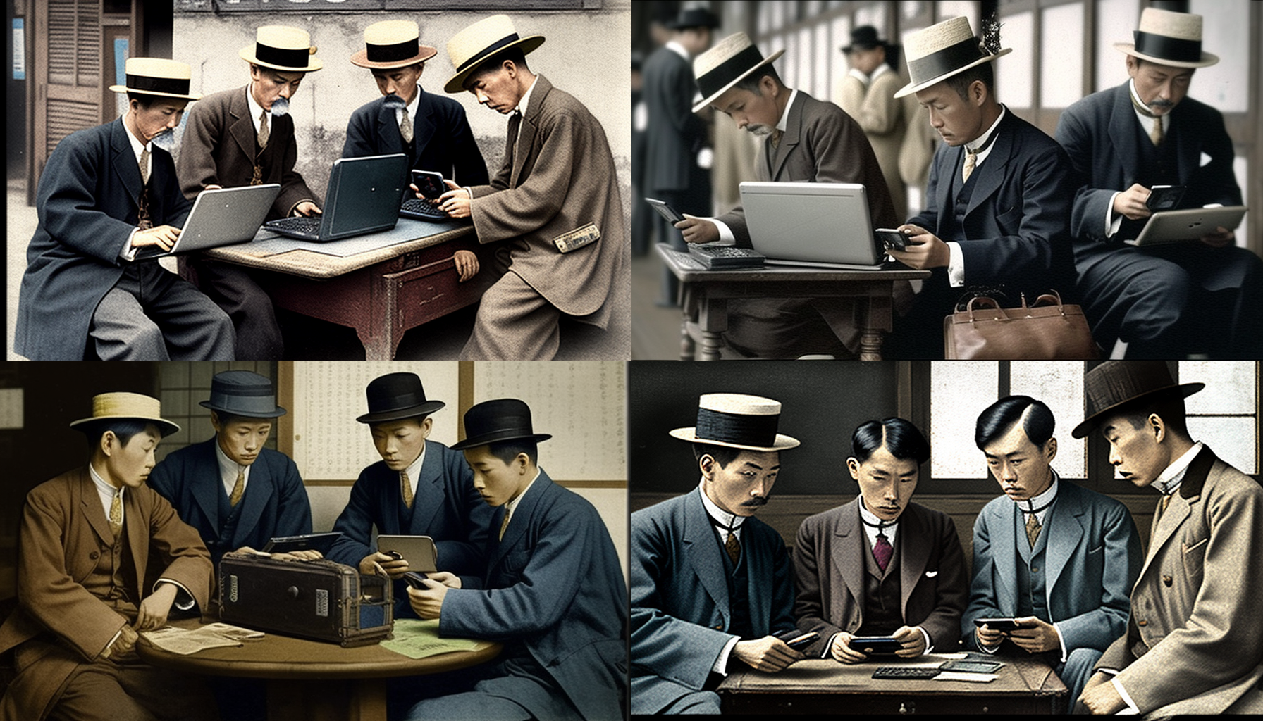 What if people in Japan in 1910 had modern technology? MidJourney can ...